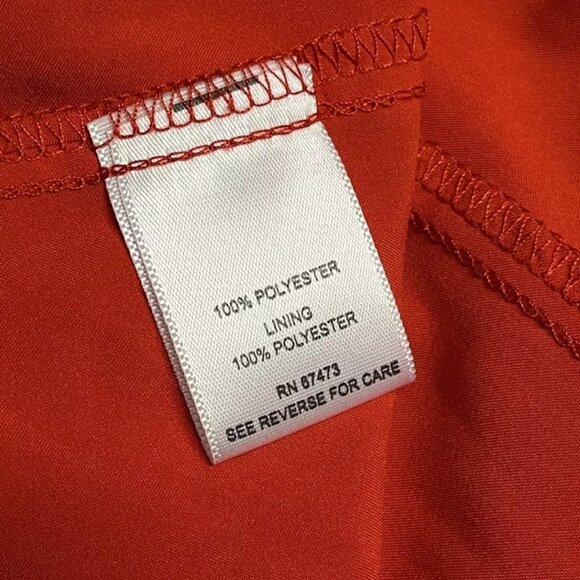 Taylor Ruffle Chiffon Dress 8 Red Floral Waterfall Sleeveless Lined V-Neck Frill - Picture 7 of 8